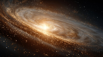 Wall Mural - Galactic Swirl: A mesmerizing depiction of a spiral galaxy, radiating with celestial light and cosmic beauty, showcasing the vastness and wonders of the universe. 