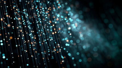 Wall Mural - Illuminated Fiber Optics: A mesmerizing dance of light streams through delicate fiber optic strands, creating a breathtaking spectacle of technological beauty. 