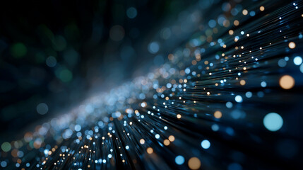 Wall Mural - Digital Data Flow: A captivating visual representation of digital data streams, with luminous particles and beams of light weaving through space, symbolizing the seamless flow of information.