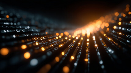 Wall Mural - Digital Pathways: An abstract representation of data streams converging and flowing, symbolizing the intricate network of modern digital information