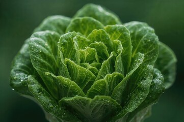 Wall Mural - Close-up of a vibrant, oily lettuce cluster