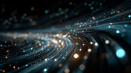Wall Mural - Digital Pathways: An abstract depiction of flowing digital pathways, representing the intricate connections of data and technology.