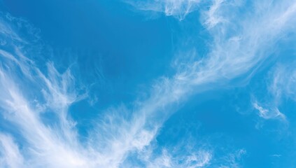 Wall Mural - Vibrant azure sky adorned with stunning cloud patterns