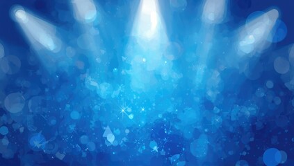 Wall Mural - Faint glowing lights illuminating a blue abstract backdrop