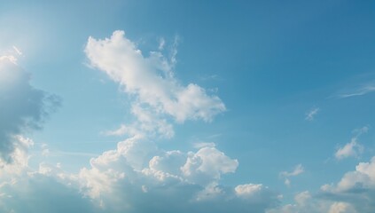 Wall Mural - Azure sky adorned with fluffy white clouds