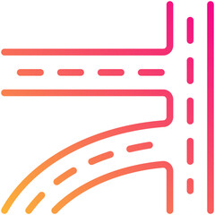 Wall Mural - road gradient line icon