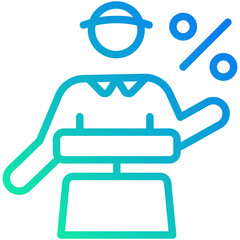 Wall Mural - cashier gradient line icon