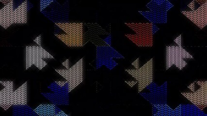 Wall Mural - 3D Abstract shining bright lines set wave, colorful, black background	