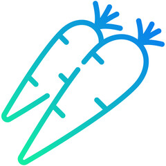 Wall Mural - carrot gradient line icon