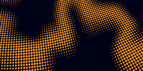 Wall Mural - Golden halftone dot pattern design background texture illustration vector art wallpaper