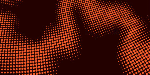 Wall Mural - Abstract vector halftone pattern texture design with orange and yellow color dots backdrop