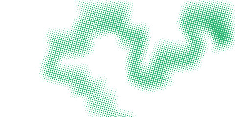 Wall Mural - Abstract vector illustration of the world map with a green mosaic pattern of dots and halftone texture for a global business design