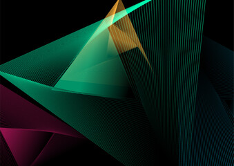Wall Mural - Colorful triangular lines technology futuristic background. Minimal vector design