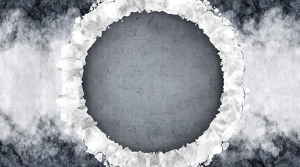 Wall Mural - Abstract Circular Frame with Grunge Texture Surrounded by Soft Smoke and Light Effects for Creative Background and Design Projects