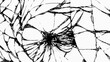 © MFKRT - Cracked glass on transparent background. Broken pattern texture,  abstract of cracked. Break windshield glass vector illustration. Black isolated