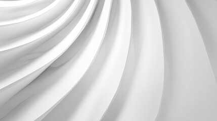 Wall Mural - Abstract White Curves and Waves in a Smooth Flowing Pattern, Creating a Modern and Minimalist Aesthetic for Background or Design Usage