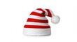 © Budi - Festive Red and White Striped Santa Hat on White Background.