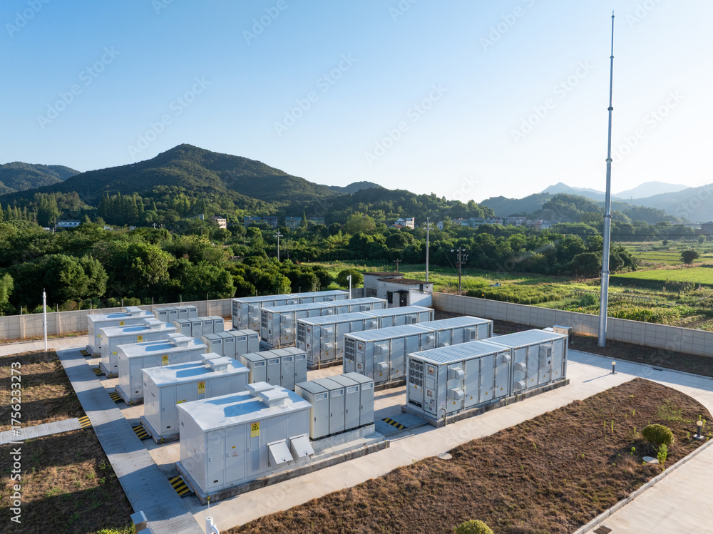 Overlooking the energy storage power station Stock Photo | Adobe Stock