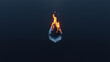 © THINGDSGN - Water drop burning with fire on dark background. Symbolic fusion of opposites representing balance, energy and transformation