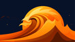 © Mark devil - Stylized orange wave against dark background