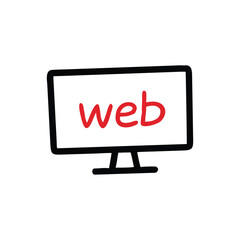 Web Text Display on Computer Screen Vector