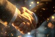 © ida - Close-up shot of two people shaking hands, with bokeh and a warm glow