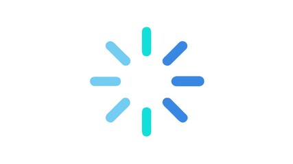 Abstract loading graphic with teal and blue elements