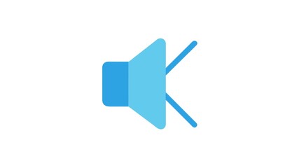 Wall Mural - Blue muted speaker graphic illustration on a White Background