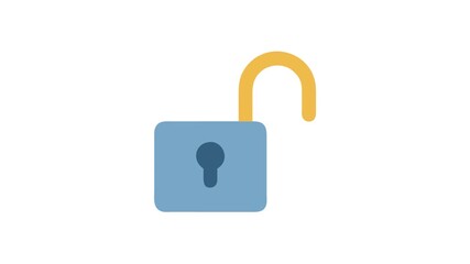 Wall Mural - Unlocked padlock on White Background representing security breach concept