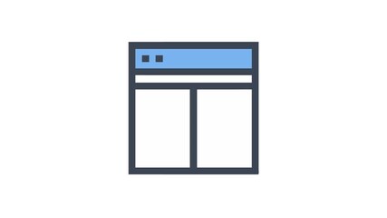 Wall Mural - Simple web browser window interface with two content areas