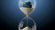 © loxia stock image - Hourglass with Earth Globe - A Symbol of Time and Environmental Concerns.