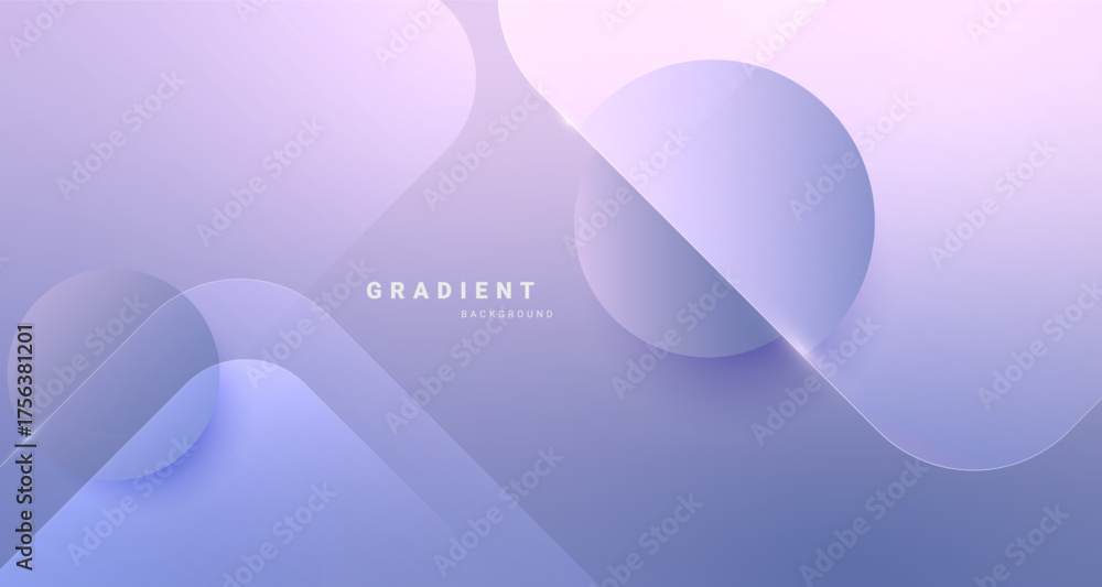 Soft Purple gradient abstract background with glass circles and soft ...