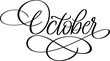 © trezen - October calligraphy with flourishes elegant