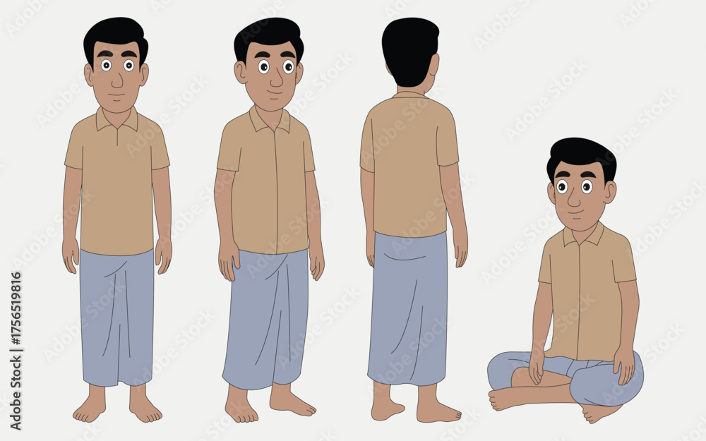 Indian village man cartoon character. moral stories for the best ...