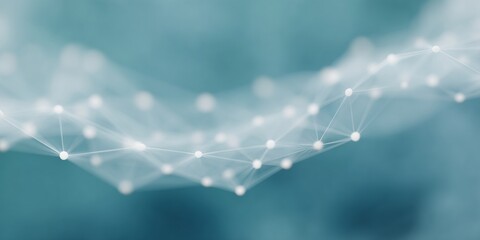 Blue and white image of a line of dots