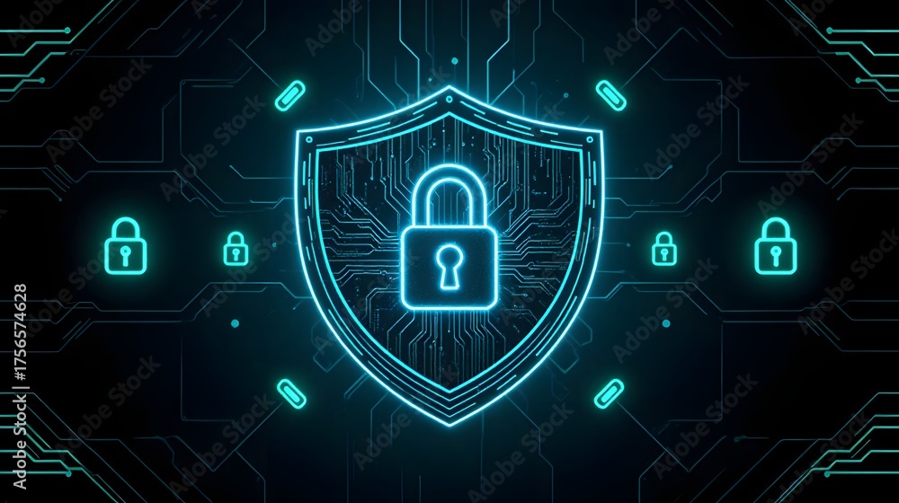 Protect your digital world with this modern cyber security shield and ...