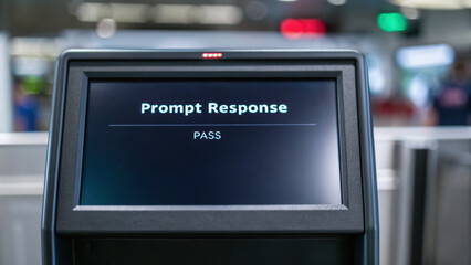 Prompt Response ai programmer prompt creates efficient kiosk interface with clean pass confirmation on public terminal