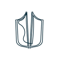 Wall Mural - continuous line drawing shield icon doodle