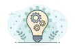 © Musfik - Creative idea concept lightbulb with gears on soft pastel background