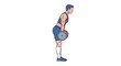 © Budi - Man performing bentover barbell row exercise for back and biceps strength training.