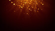 © Hasti - christmas golden light ray and shiny glitter stars dust falling on dark red background , winter holiday and new year social media background
