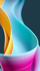 Dynamic abstract pastel color ribbon flowing movement. Gradient curve wave background for creative design visuals. Footage