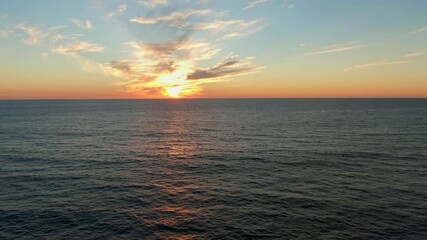Wall Mural - Sunset Over Seascape, El Paraiso Beach, Colima, Mexico - Aerial Drone Shot