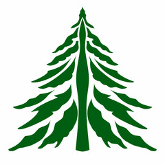 Stylized Green Pine Tree Vector Illustration