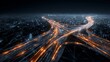 © morrakot - An abstract view of futuristic transport logistics, with vehicle light trails and data streams on a highway, symbolizing supply chain and traffic management.