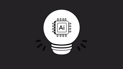 Creative artificial intelligence innovation concept Animation Alpha Channel  