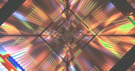 Wall Mural - The visuals depict a mesmerizing tunnel of vibrant colors with dynamic patterns that flow seamlessly. Its designed for immersive experiences, perfect for screensaver use.