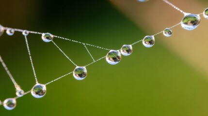 radial. Dew drops in a circular pattern along delicate spider web threads. wildlife magazines, conservation campaigns, designed for wildlife conservation campaigns, supports conservation.
