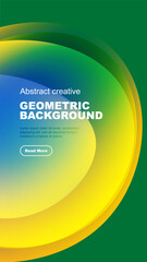 Wall Mural - Abstract geometric background features vibrant color gradients. Text block, button present. Modern design, clean aesthetic.