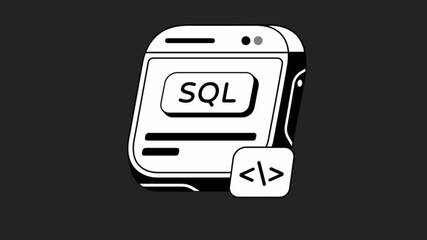 Database-driven web development concept Animation Alpha Channel  